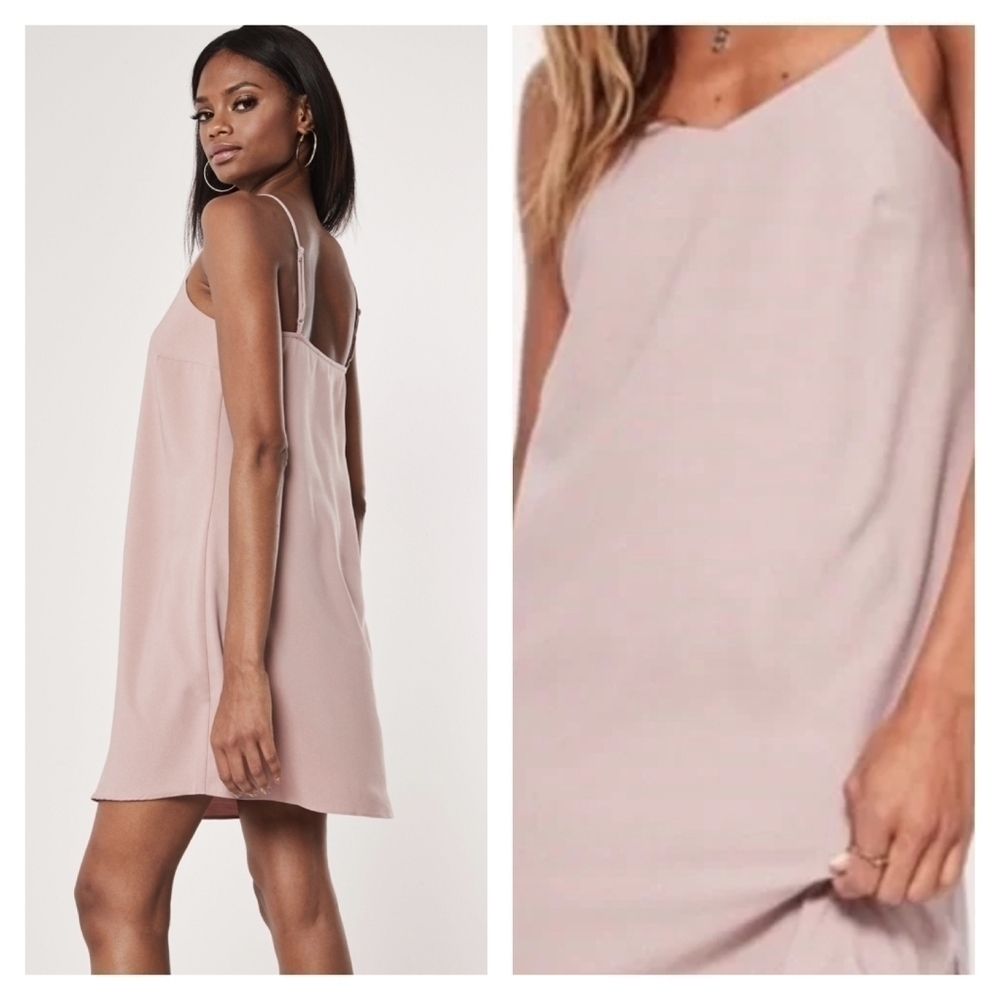💕💕Love, Fire Pink Cami Slip Dress with Adjustable Spaghetti Strap…
